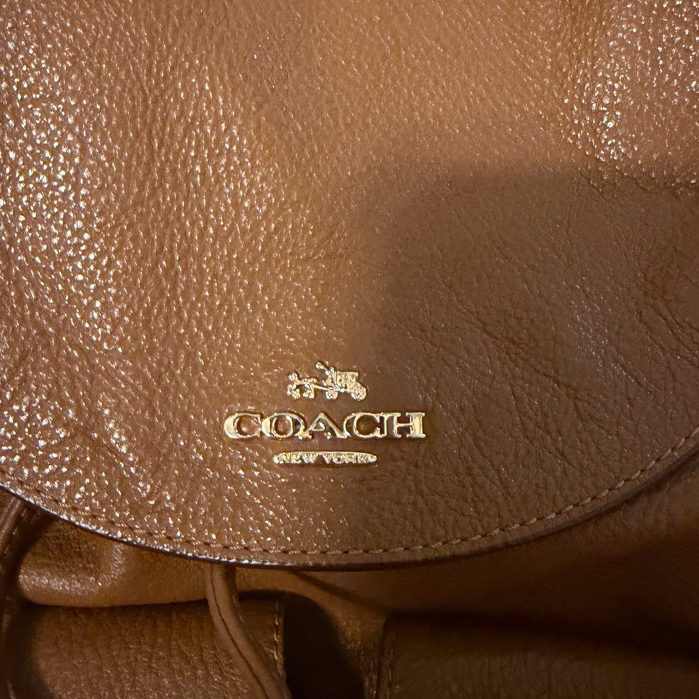 COACH Pebbled Leather Billy Backpack brown F37410 πππ - Picture 14 of 16
